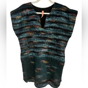 Delfina Balda Sleeveless Tunic Vest Size Small Multi Colored Lined